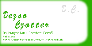 dezso czotter business card