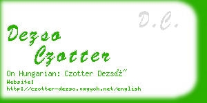 dezso czotter business card